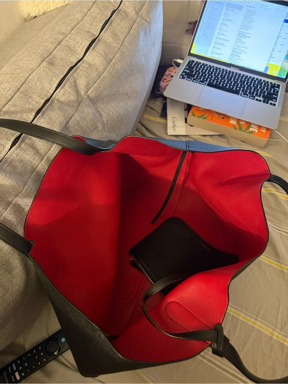 Mansur Gavriel Everyday Soft Leather Tote in BLACK - Picture 3 of 8